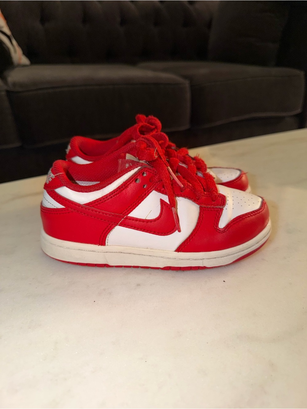 Nike Red and White Athletic Sneakers - Classic Low-Top